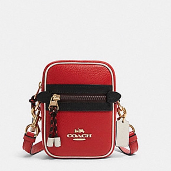 SOLD⛔️Authentic COACH LEATHER COLORBLOCK Phone/card Crossbody - Picture 10 of 14